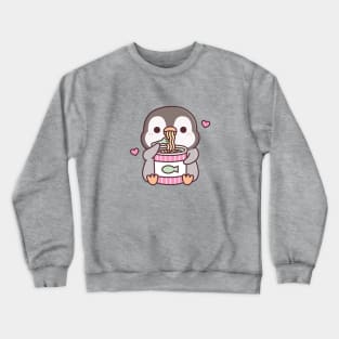 Cute Penguin Loves Instant Noodles Crewneck Sweatshirt